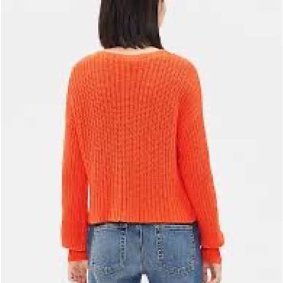 EILEEN FISHER Sweater Organic Cotton Shaker Knit Pullover Long Sleeve Orange 1X - Picture 3 of 9